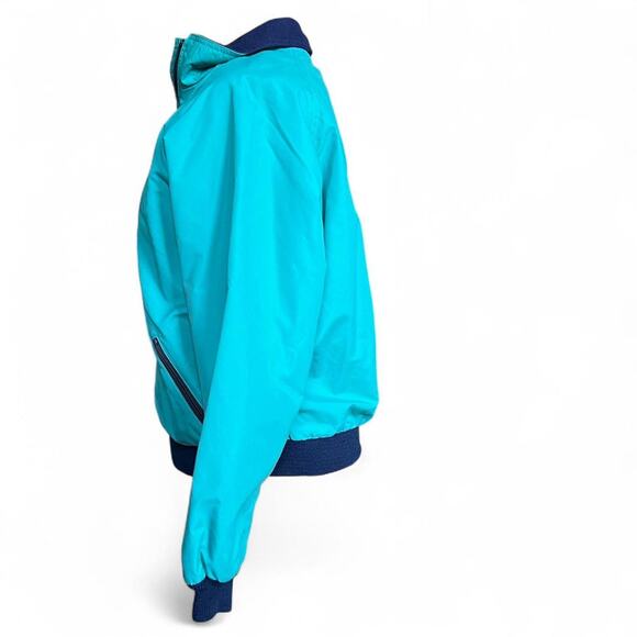 LL Bean Women’s Vintage 80s Teal Three Seasons Jacket With Navy Blue Fleece - Picture 5 of 8